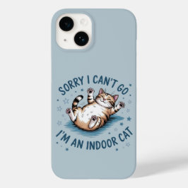 "外に出たくないにゃ、インドア猫だもん" かわいい猫のデザイン Case-Mate iPhone 14ケース