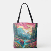 外に出てイラストレーション トートバッグ (裏面)