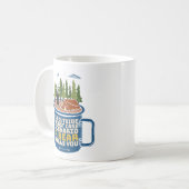 外に出てクマ攻撃おもしろいことわざ コーヒーマグカップ (正面左)