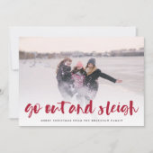 外に出てスリー |フルフォトホリデーカード シーズンカード (正面)