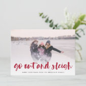 外に出てスリー |フルフォトホリデーカード シーズンカード (スタンド正面)