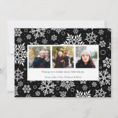 外に出てスリー |フルフォトホリデーカード シーズンカード (裏面)