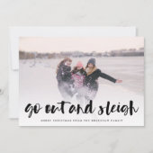 外に出てスリー |フルフォトホリデーカード シーズンカード (正面)