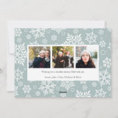 外に出てスリー |フルフォトホリデーカード シーズンカード (裏面)