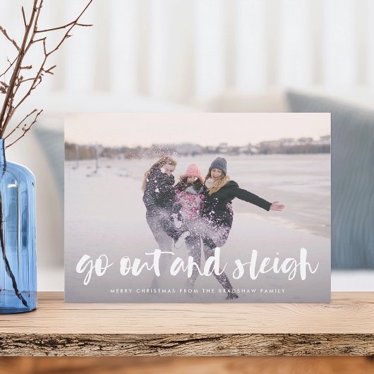外に出てスリー |フルフォトホリデーカード シーズンカード
