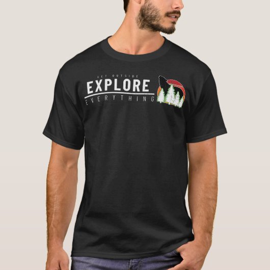 外に出てハイキング用のシャツを探る Tシャツ (正面)