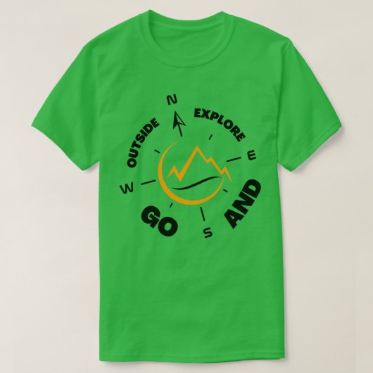 外に出て冒険を探検する Tシャツ (デザイン正面)