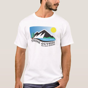 外に出て考え Tシャツ