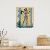 外に出て行って猫ピンナップ ポスター (キッチン)