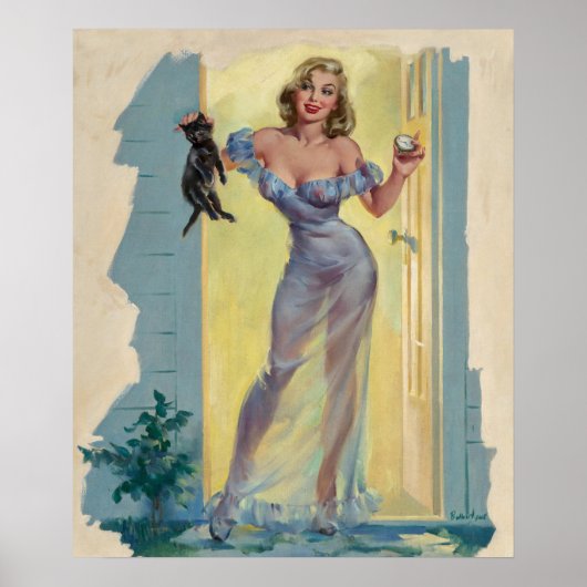 外に出て行って猫ピンナップ ポスター (正面)