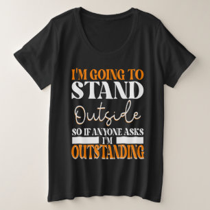 外に出て誰でももし出頼る プラスサイズTシャツ