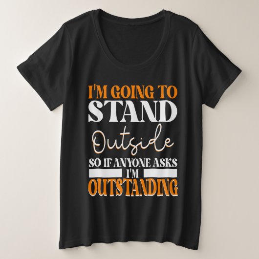 外に出て誰でももし出頼る プラスサイズTシャツ (デザイン正面)
