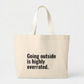 外に出ることは非常に過大評価の基本クール文字。 ラージトートバッグ (正面)