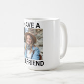 外に出るとガールフレンドの写真がカスタムある コーヒーマグカップ (正面右)