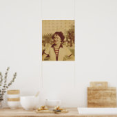 外に座っている女性 ポスター (キッチン)