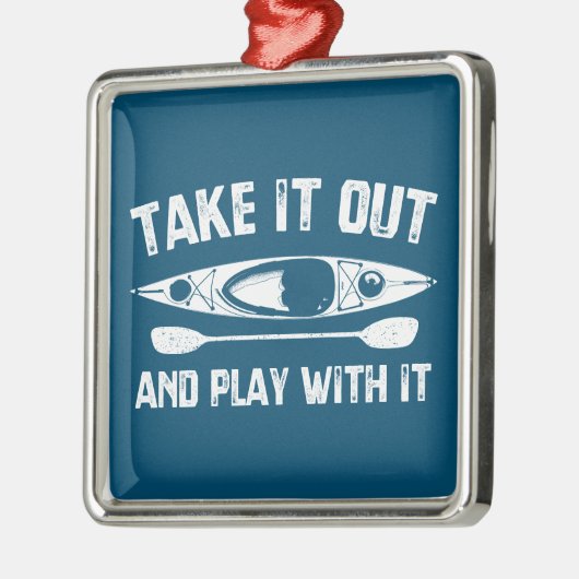 外に持ち出し遊てカヤックで メタルオーナメント (左)