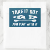 外に持ち出し遊てカヤックで 長方形シール (バッグ)