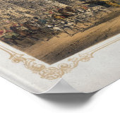 外に群衆がいるバッキンガム宮殿の景色 ポスター (角)