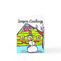 外に雪だるまがいる