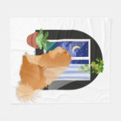 外のどこかチョウフリースブランケット白 フリースブランケット (正面(横))