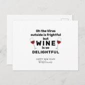 外のウイルスが恐ろしいクおもしろいリスマスプン シーズンポストカード (正面/裏面)