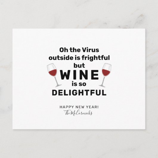 外のウイルスが恐ろしいクおもしろいリスマスプン シーズンポストカード (正面)