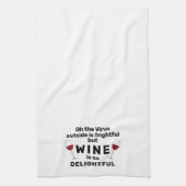 外のウイルスは恐ろしいワおもしろいインことわざ キッチンタオル (縦)