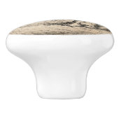 外のペンで藁に寝ている2匹の豚 セラミックノブ (側面)