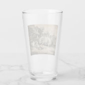 外のペンで藁に寝ている2匹の豚 タンブラーグラス (裏面)