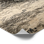 外のペンで藁に寝ている2匹の豚 ポスター (角)