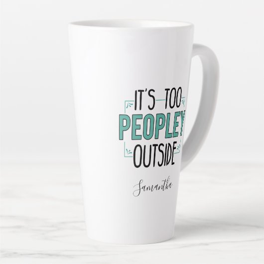 外の人々の内向的なギャグパーソナライズされた カフェラテマグ (右アングル)