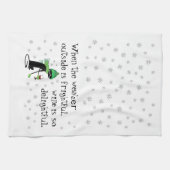 外の天気は恐ろしいし、ワインは楽しい キッチンタオル (横)