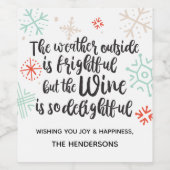 外の天気は恐ろしいクリスマスだ ワインラベル (シングルラベル)