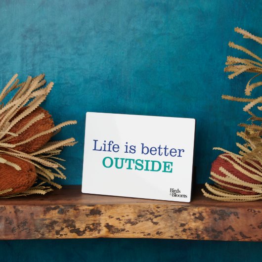 外の方が人生は好い フォトプラーク (側面)