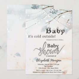 外の木の木の枝の赤ちゃんシャワーが冷たい 招待状