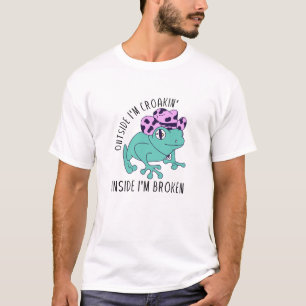 外はクロキンだ中は壊れてる Tシャツ
