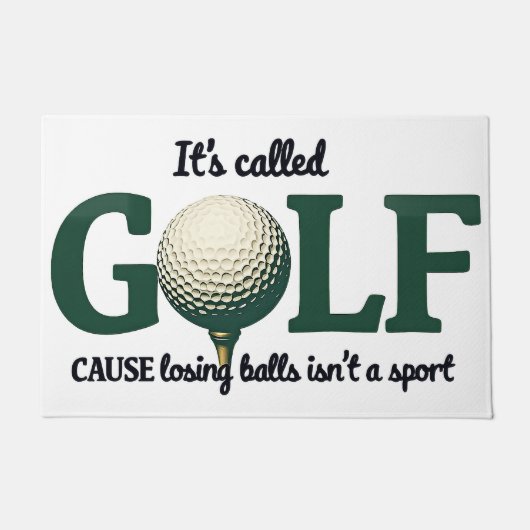 外はゴルフと呼ばおもしろいれる ドアマット (正面)