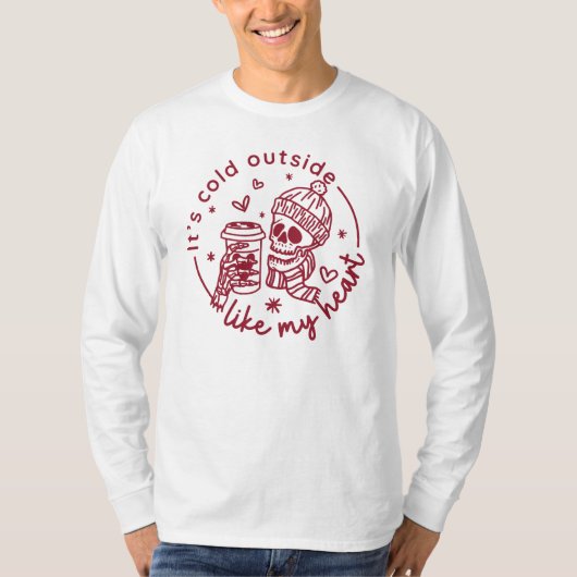 外はバレンタインみたいに寒おもしろいい Tシャツ (正面)