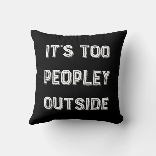 外は人が多すぎる。 クッション (裏面)