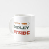 外は人が多すぎる コーヒーマグカップ (正面左)