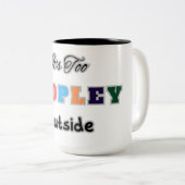 外は人が多すぎる ツートーンマグカップ (正面右)