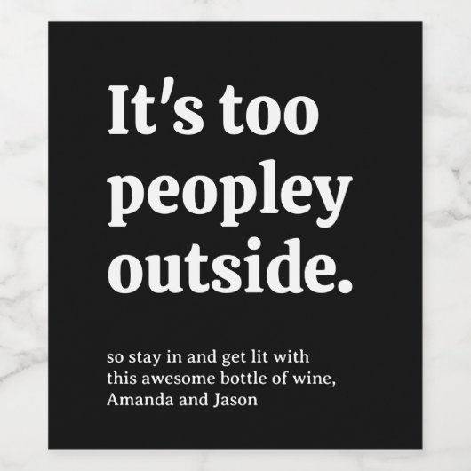 外は人が多すぎる ワインラベル (シングルラベル)