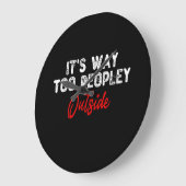 外は人通りが悪い ラージ壁時計 (傾斜)