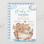 外は冷たいクリスマスオーナメントベビーシャワー 招待状 (正面/裏面)