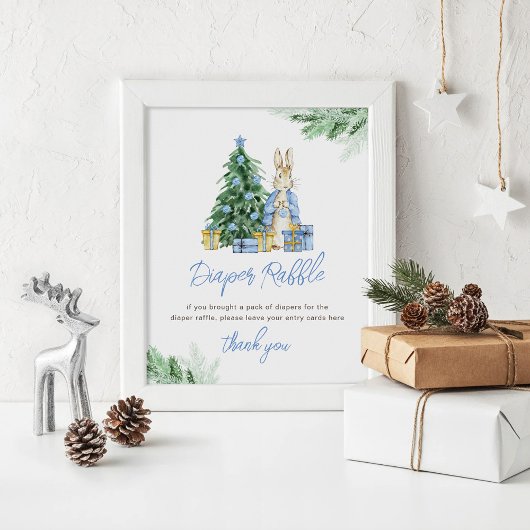 外は冷たいベビーおむつラッフルサイン ポスター