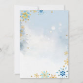 外は冷たい青いジンジャーブレッド赤ちゃんシャワー 招待状 (裏面)