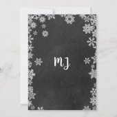 外は冷たい黒板の冬の赤ちゃんシャワー 招待状 (裏面)