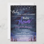 『外は寒いけど、とってもクール!』ウィンターフォレストベイビーシャワー 招待状 (正面)