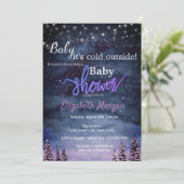 『外は寒いけど、とってもクール!』ウィンターフォレストベイビーシャワー 招待状 (スタンド正面)
