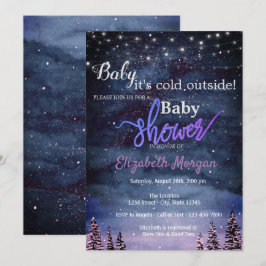 『外は寒いけど、とってもクール!』ウィンターフォレストベイビーシャワー 招待状